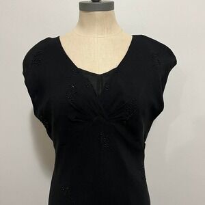 Beautiful short sleeve beaded 100% silk dress